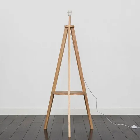 BOXED SAVANNAH 176cm BROWN TRAY TABLE FLOOR LAMP (2 BOXES)