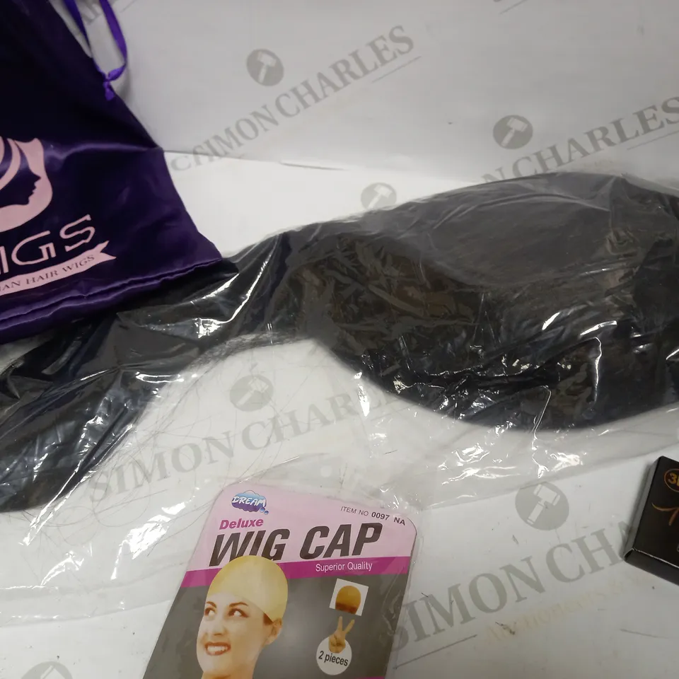 100% HUMAN HAIR WIG WITH LASHES AND WIG CAP