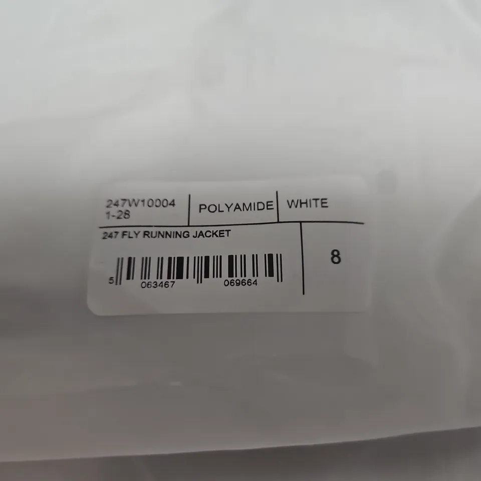 REPRESENT 247 FLY RUNNING JACKET – WHITE POLYAMIDE, UK 8