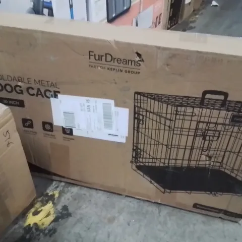 BOXED FURDREAMS 30" FOLDING METAL DOG CAGE