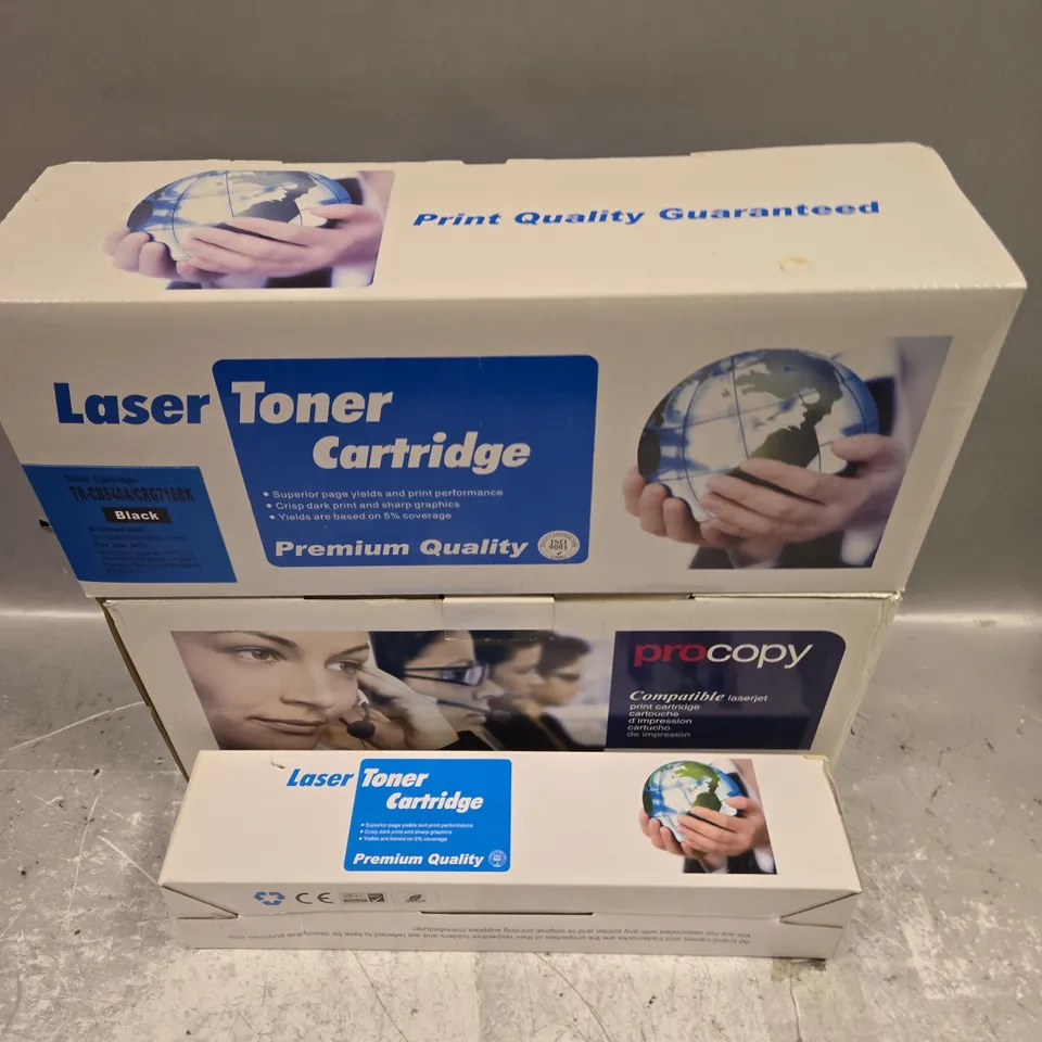 BOX OF APPROXIMATELY 8 ASSORTED BOXED LASER TONER CARTRIDGES IN VARIOUS MODELS