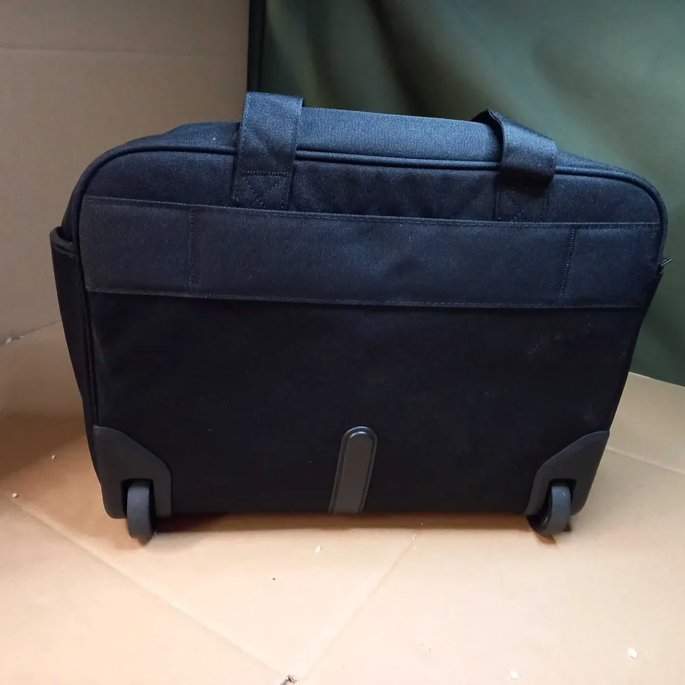 DESIGNER BLACK PADDED LAPTOP WHEELED BAG