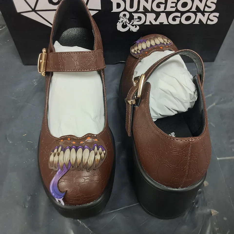 BOXED BRAND NEW KOI D&D TIRA MARY JANE SHOES IN BROWN - UK 6