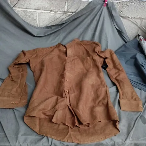 BROWN BUTTON-FRONT SHIRT SIZE XL
