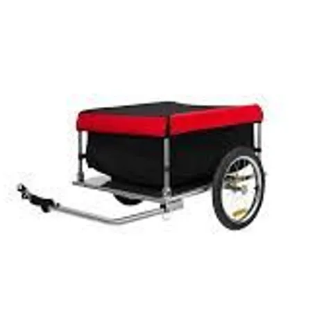 BIKE TRAILER WITH FOLDING FRAME AND QUICK RELEASE WHEELS - BLACK/RED