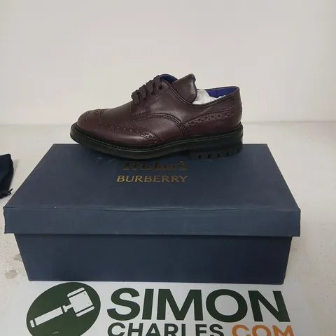 BURBERRY X TRICKER'S DERBY SHOES – AUBERGINE LEATHER, UK 5