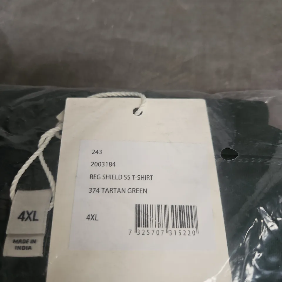 GANT REG SHIELD SS T-SHIRT – 4XL – TARTAN GREEN (374)