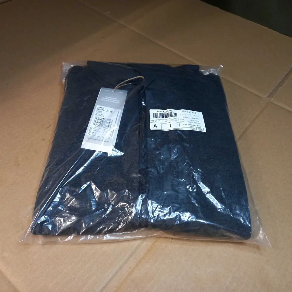 ADIDAS GREY MARL ZIPPED THROUGH TRACK TOP - SMALL