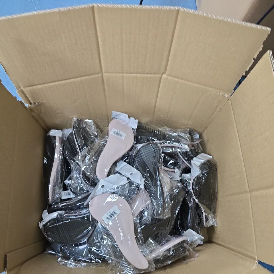 BOX OF APPROXIMATELY 30 HAIRBRUSHES - PINK AND BLACK