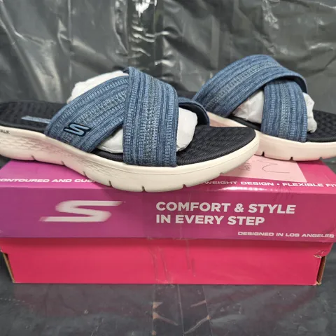 SKECHERS GO WALK FLEX SANDALS NAVY SIZE 5