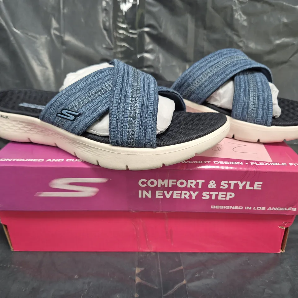 SKECHERS GO WALK FLEX SANDALS NAVY SIZE 5