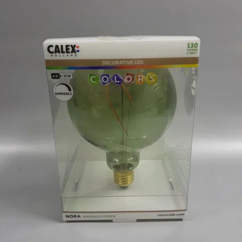 3 X BOXED CALEX HOLLAND NORA 130 LUMEN GLOBE LAMP - EMERALD GREEN G125