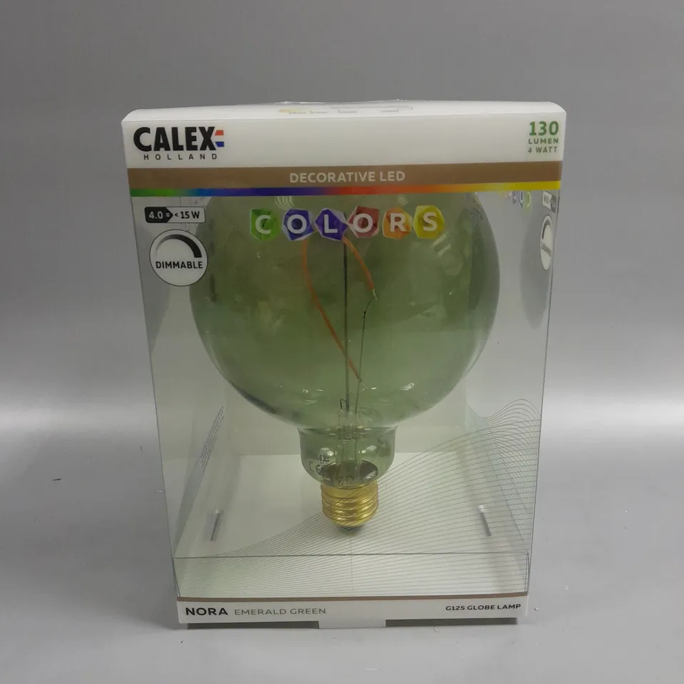 3 X BOXED CALEX HOLLAND NORA 130 LUMEN GLOBE LAMP - EMERALD GREEN G125