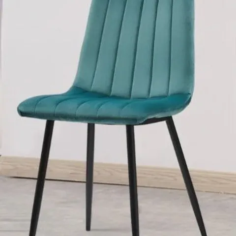 BOXED PAIR OF TWO CUMMER GREEN DINING CHAIRS