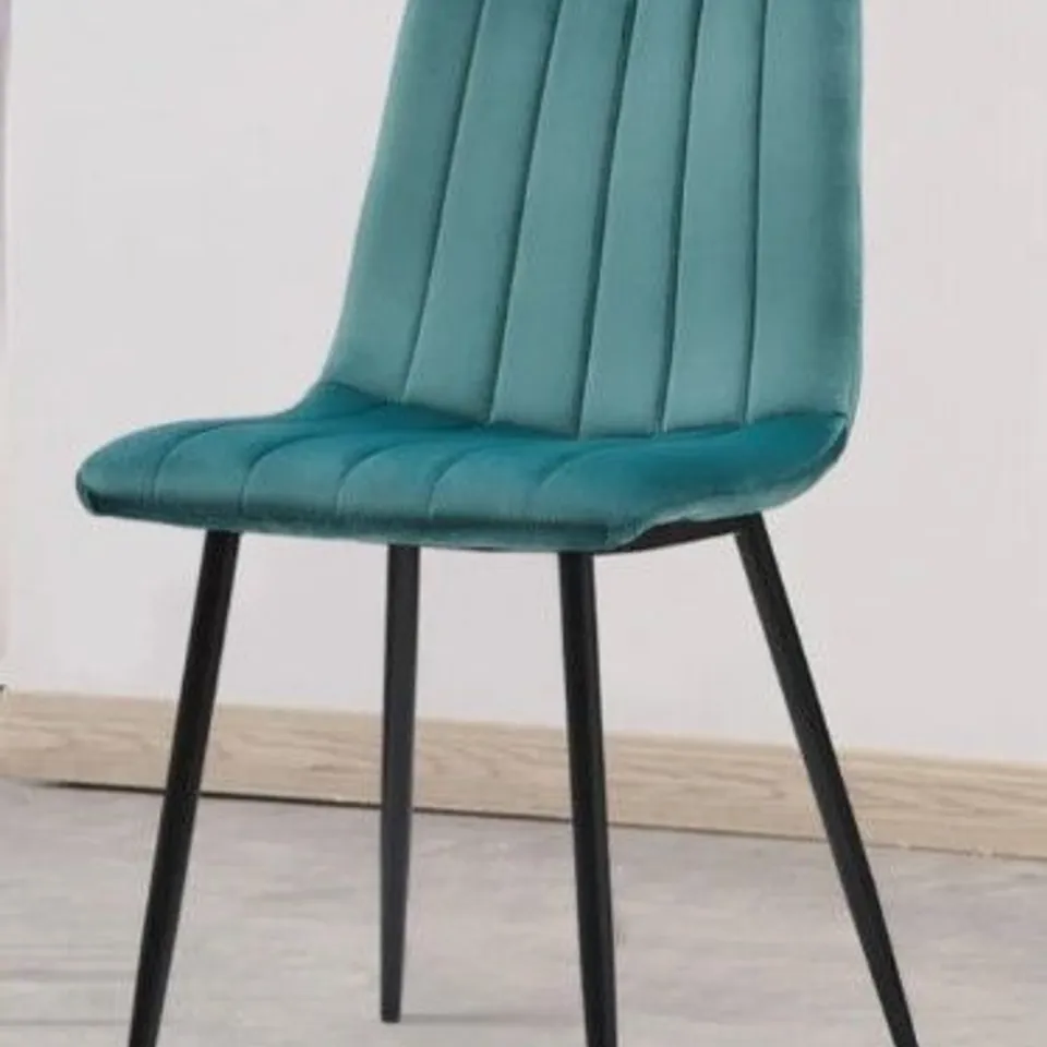 BOXED PAIR OF TWO CUMMER GREEN DINING CHAIRS