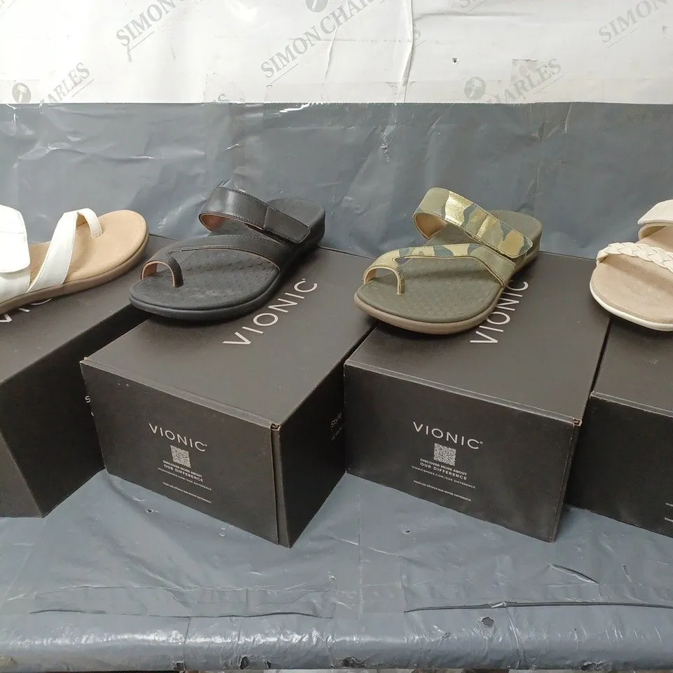 BOX OF APPROXIMATELY 4 ASSORTED PAIRS OF  SANDALS IN VARIOUS STYLES AND SIZES 