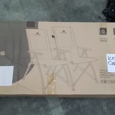 BOXED VOYAGER 2PK CAMPING CHAIR GREY