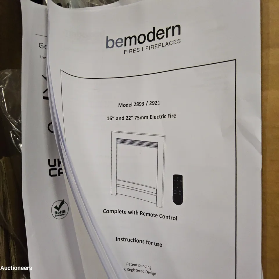 BOXED KEMPTON 22" NICKEL INSET ELECTRIC FIRE