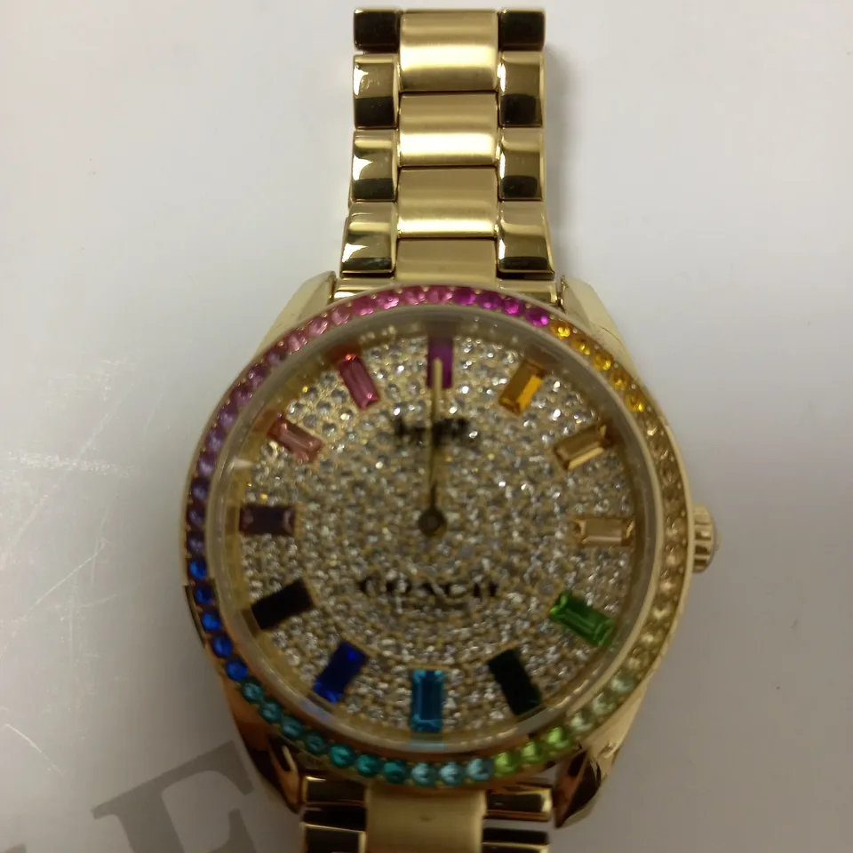 COACH PRESTON STAINLESS STEEL WITH RAINBOW