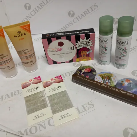 8 ASSORTED ITEMS TO INCLUDE: BROWLYST SET, SLEEPING MASK SET, NAIL ART SET