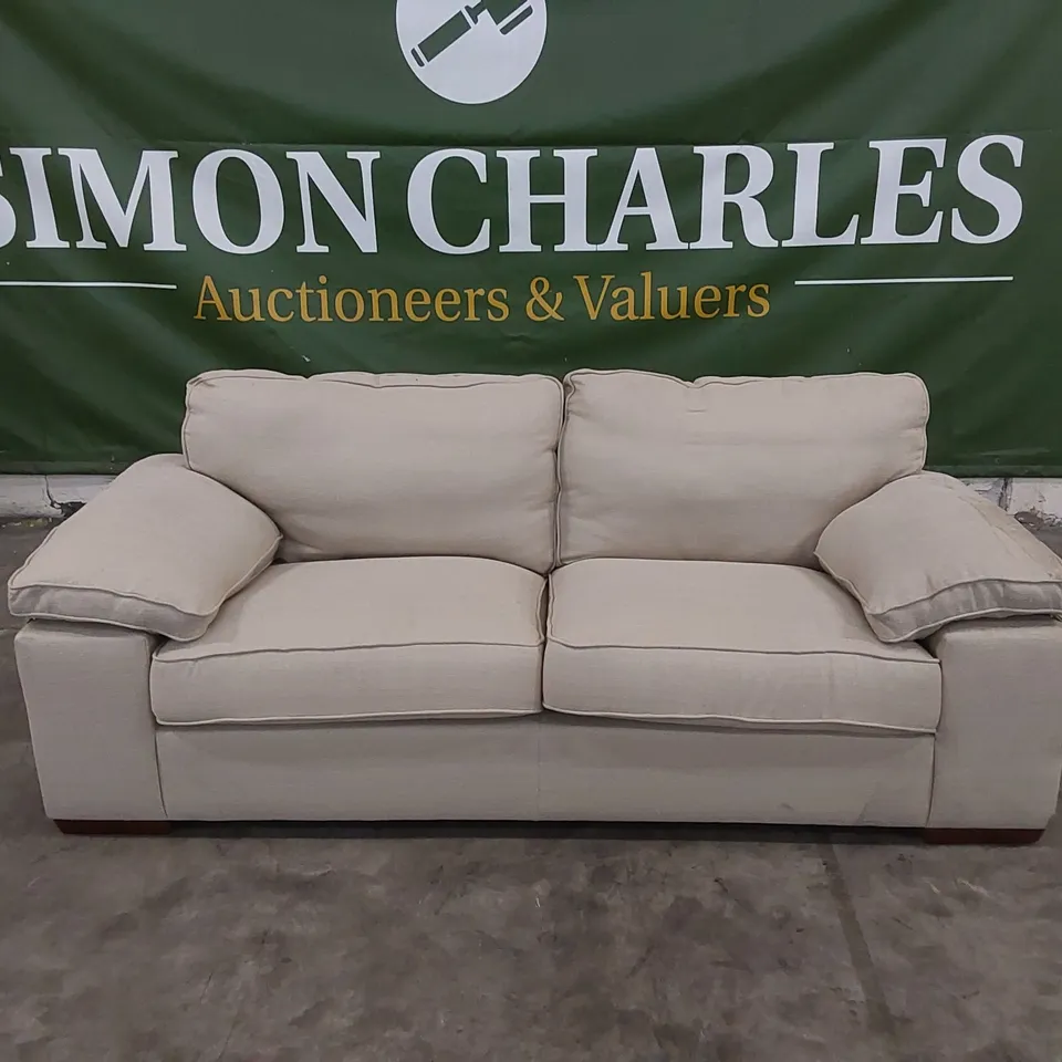 DESIGNER CASSIE LINEN FABRIC 3 SEATER SOFA