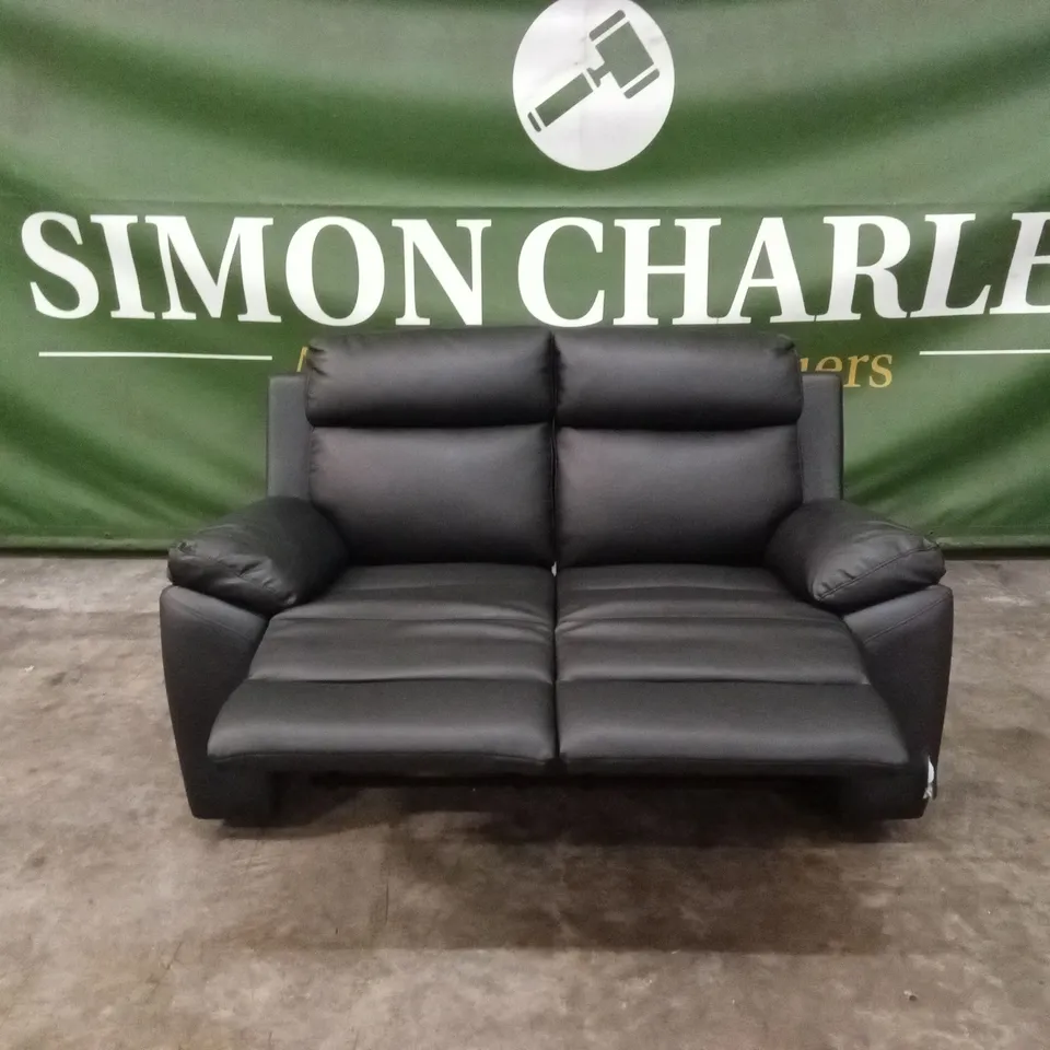 EDISON 2 SEATER LUXURY FAUX LEATHER MANUAL RECLINER SOFA RRP £649