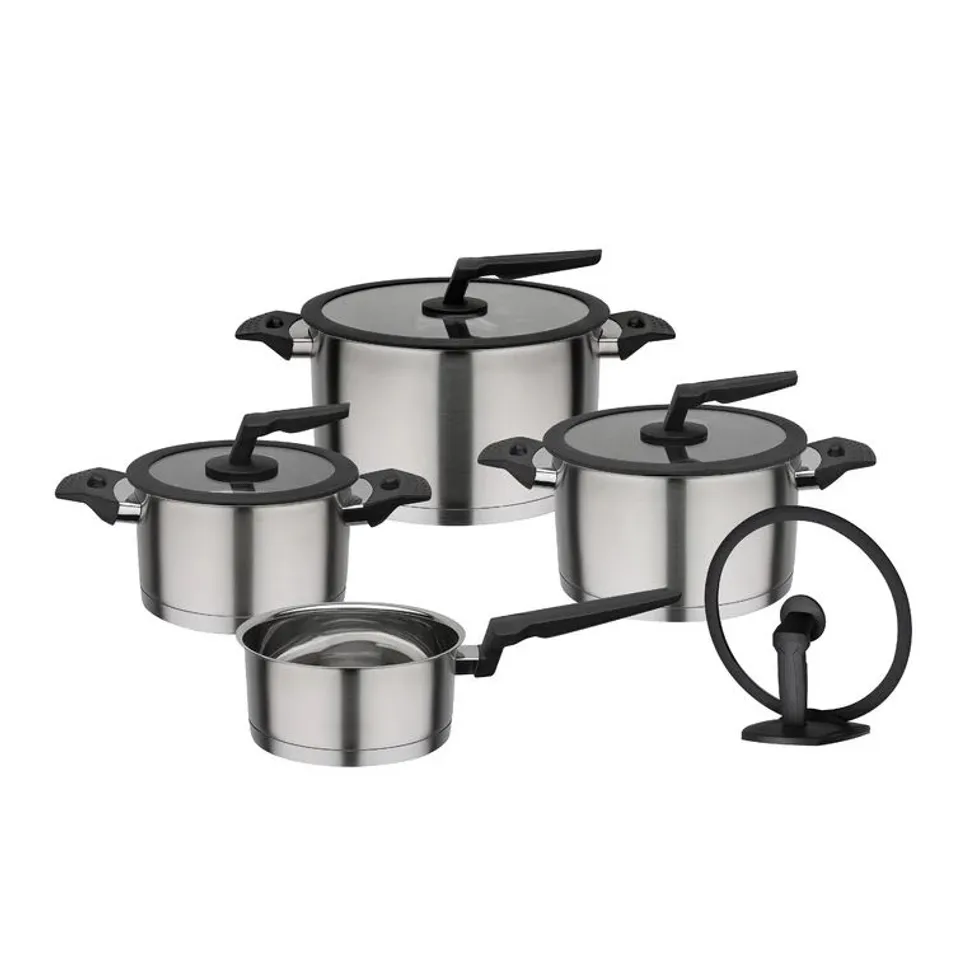 BOXED 5-PIECE STAINLESS STEEL COOKWARE SET (1 BOX)