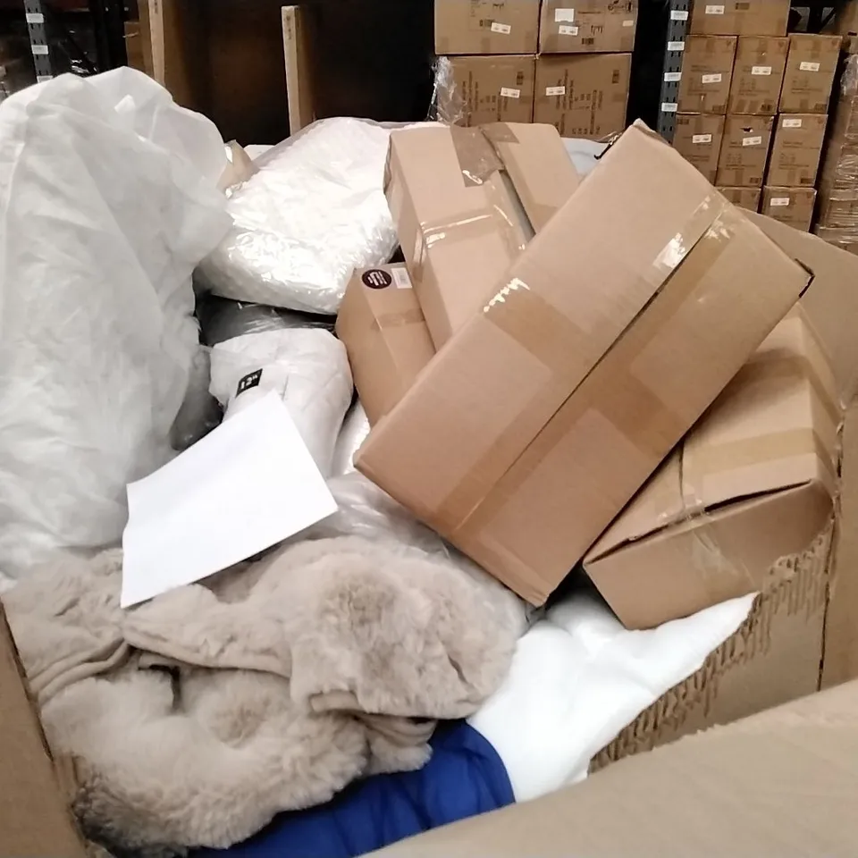 PALLET TO CONTAIN A LARGE QUANTITY OF BEDROOM AND SITTING SUPPORT PRODUCTS TO INCLUDE; CUSHIONS, PILLOWS FITTED SHEETS ETC