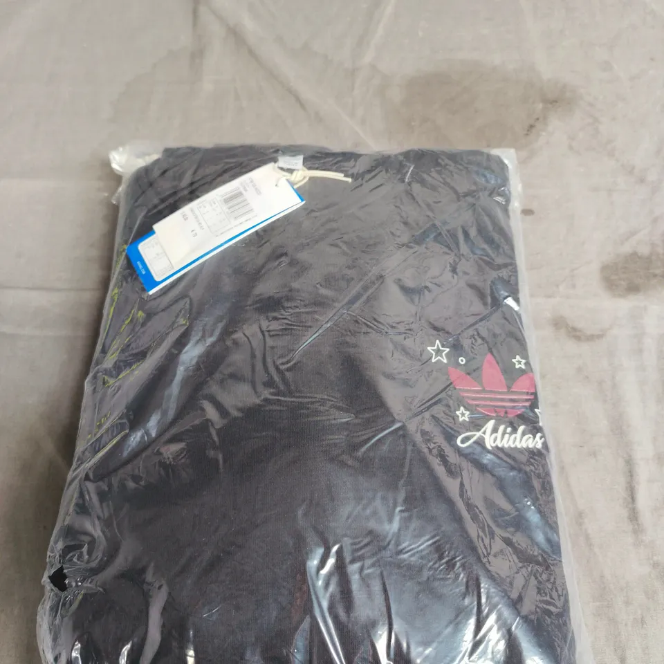ADIDAS BLACK LOGO HOODIE SIZE S