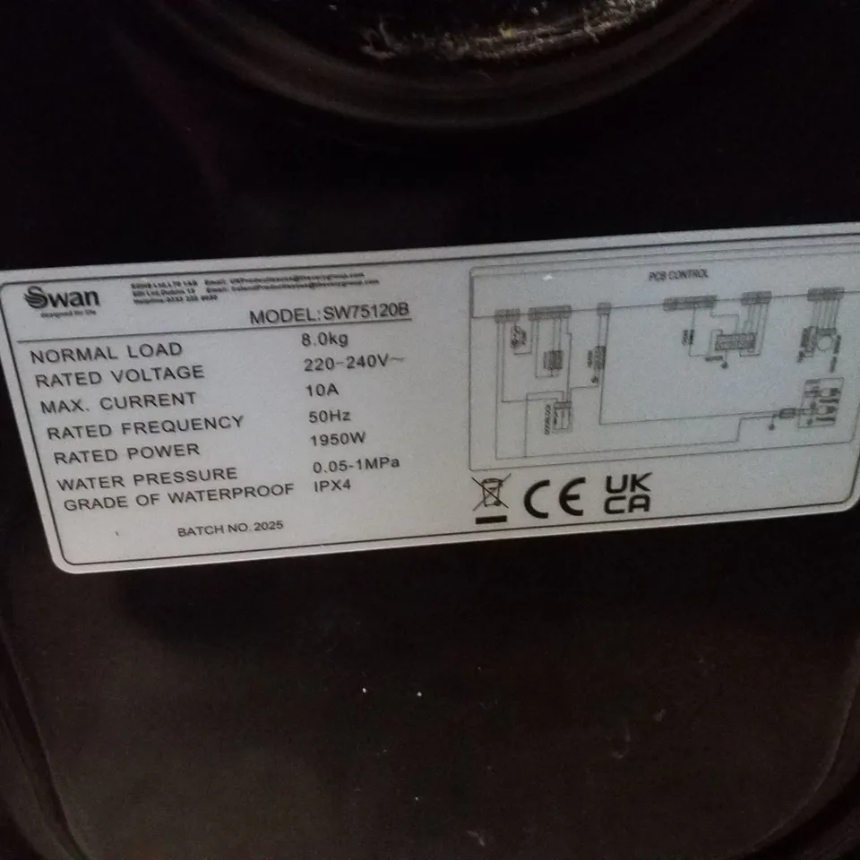SWAN 8KG 1400 SPIN FREESTANDING WASHING MACHINE - BLACK