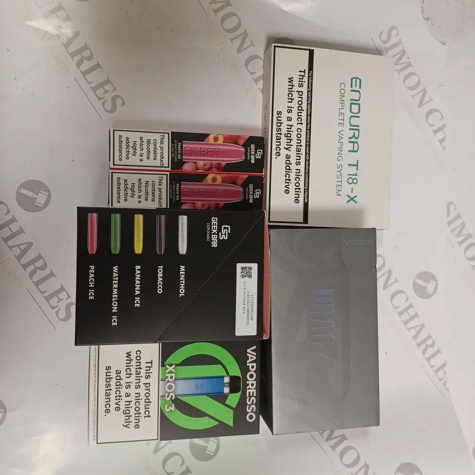 BOX OF APPROXIMATELY 100 ASSORTED E-CIGARETTES