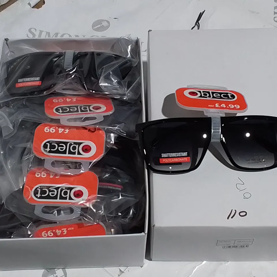 LOT OF 12 PAIRS OF OBJECT DEMI SHATTER RESISTANT SUN GLASSES