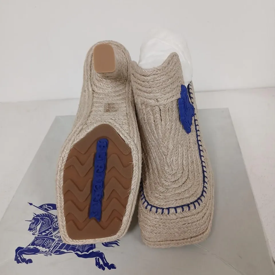 BURBERRY HEELED ESPADRILLE BOOTS – NATURAL ROPE, EU 40 (UK 7)
