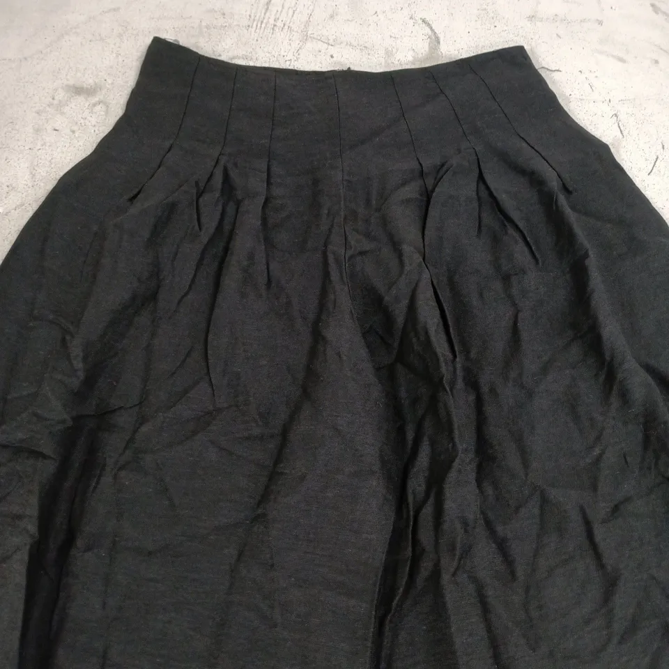APRICOT 3 PLEAT TWILL WIDE LEG TROUSERS BLACK SIZE 12