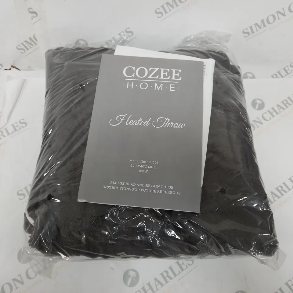 BOXED COZEE HOME HEATED BLANKET IN GREY
