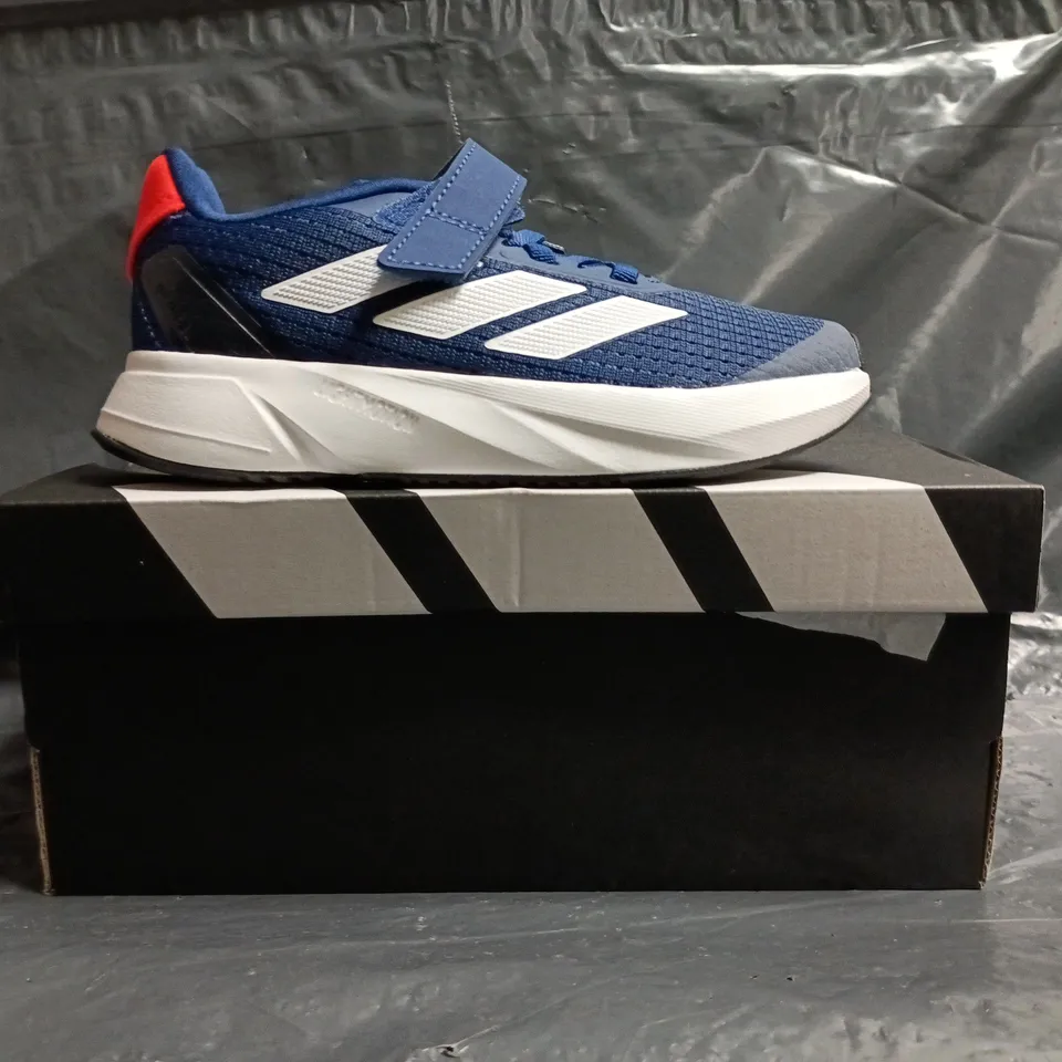 BOXED PAIR OF ADIDAS DURAMO SL EL KID'S TRAINERS IN BLUE SIZE UK 10