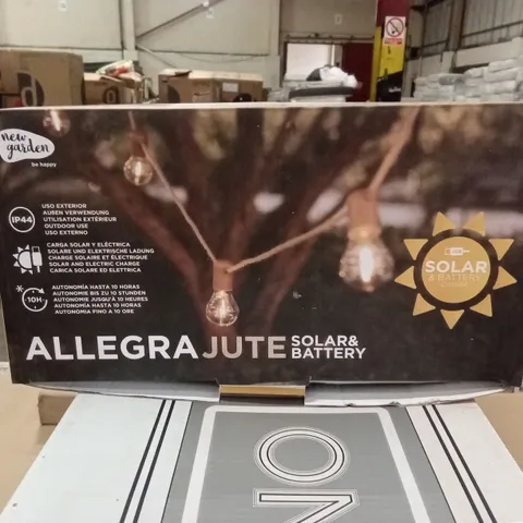 BOXED NEW GARDEN ALLEGRA JUTE SOLAR & BATTERY LIGHTS