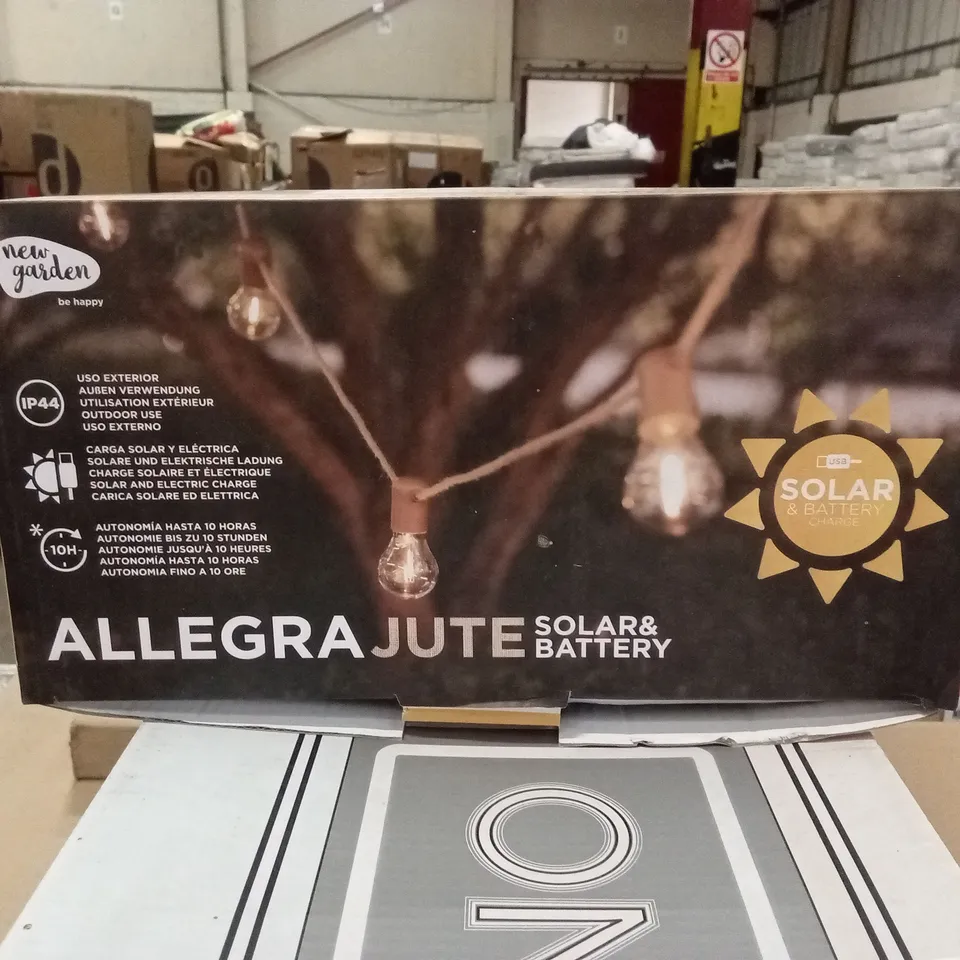 BOXED NEW GARDEN ALLEGRA JUTE SOLAR & BATTERY LIGHTS