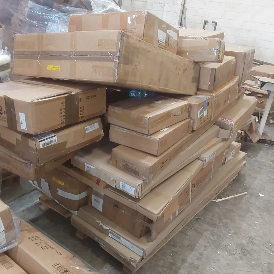 PALLET CONTAINING A LARGE QUANTITY OF ASSORTED FURNITURE PARTS ECT