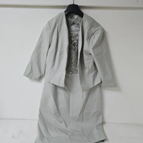 KALEIDOSCOPE SAGE LACE DRESS & JACKET - UK 14