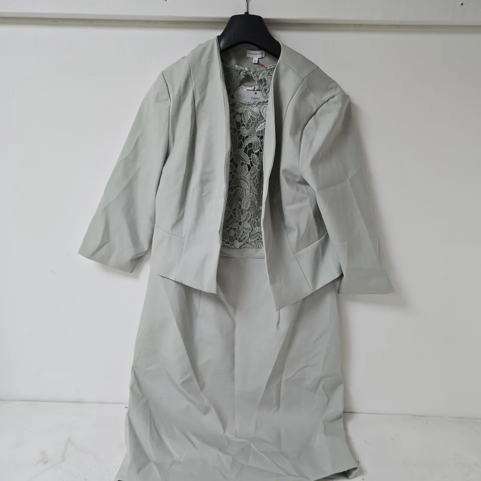 KALEIDOSCOPE SAGE LACE DRESS & JACKET - UK 14