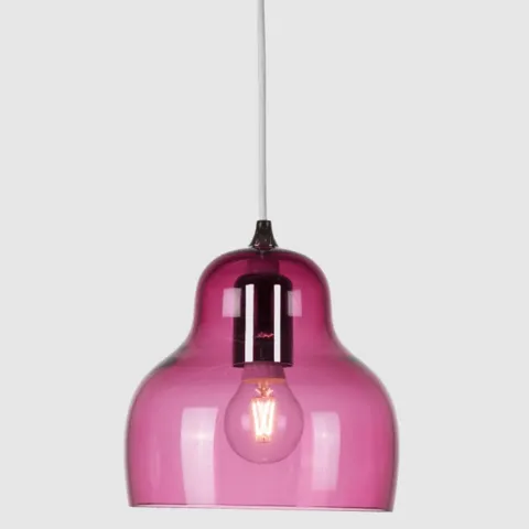 BRAND NEW BOXED JELLY 2220 - TRANSLUCENT DEEP RED/PINK GLASS CEILING PENDANT // SKU: PJ03911008 (1 BOX)
