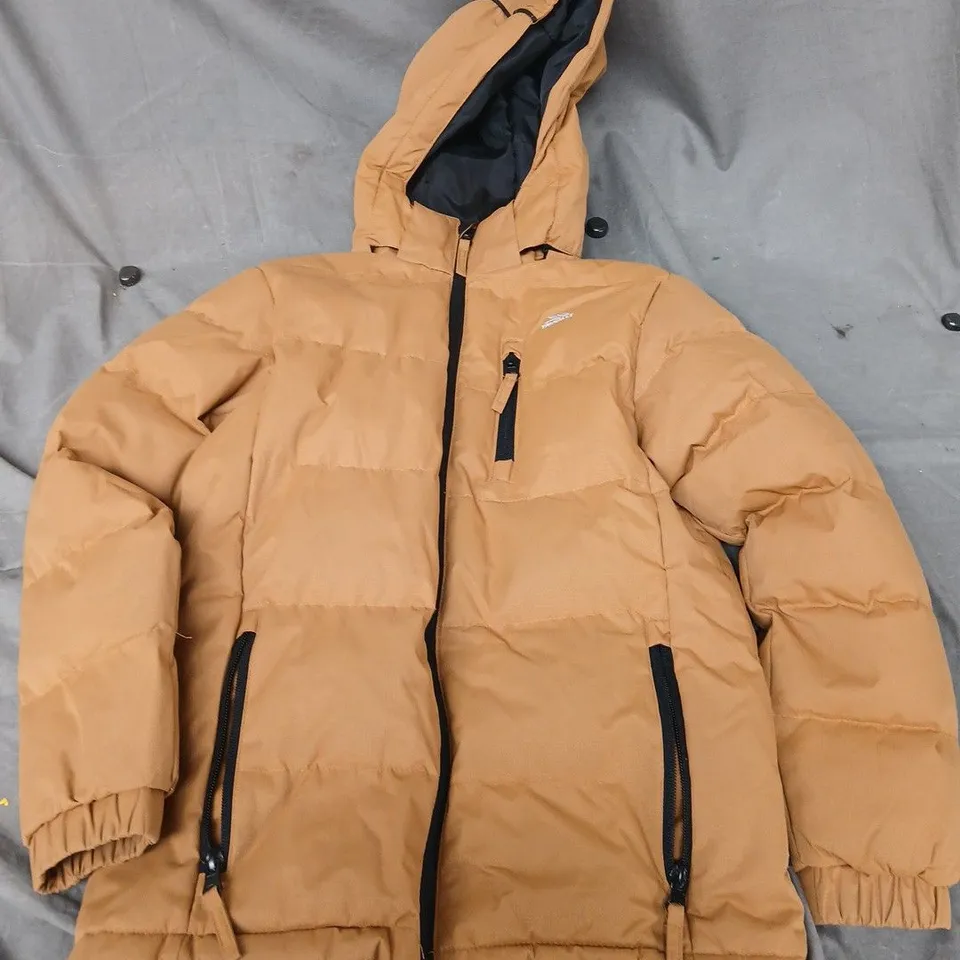 TRESSPASS KIDS TP50 WATERPROOF COAT IN CARAMEL - 7/8