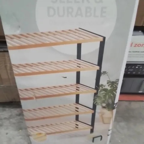 BOXED KEPLIN 5 TIER SHOE RACK -BLACK-NATURAL