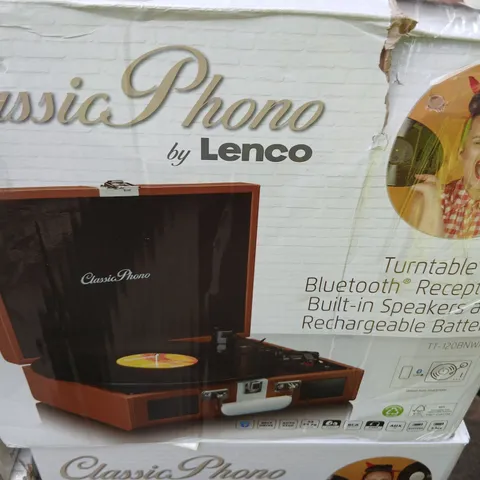BOXED CLASSIC PHONO BY LENCO TURNTABLE WITH BLUETOOTH RECEPTION TT-120BNWH