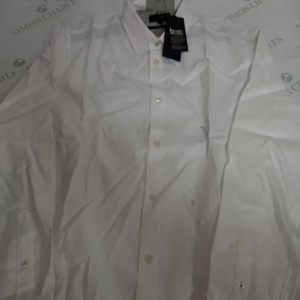 TED BAKER SLIM FIT SHIRT IN WHITE - SIZE 4