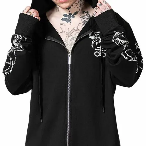 BRAND NEW KILLSTAR ANDERS ZIP UP HOODIE - BLACK - SIZE XS 