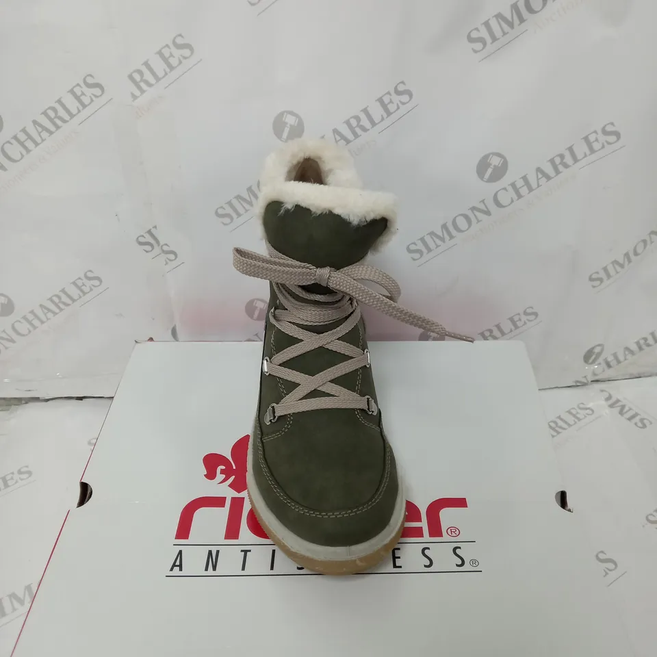 BOXED RIEKER ANTISTRESS NAVY HIKING BOOT - SIZE 6