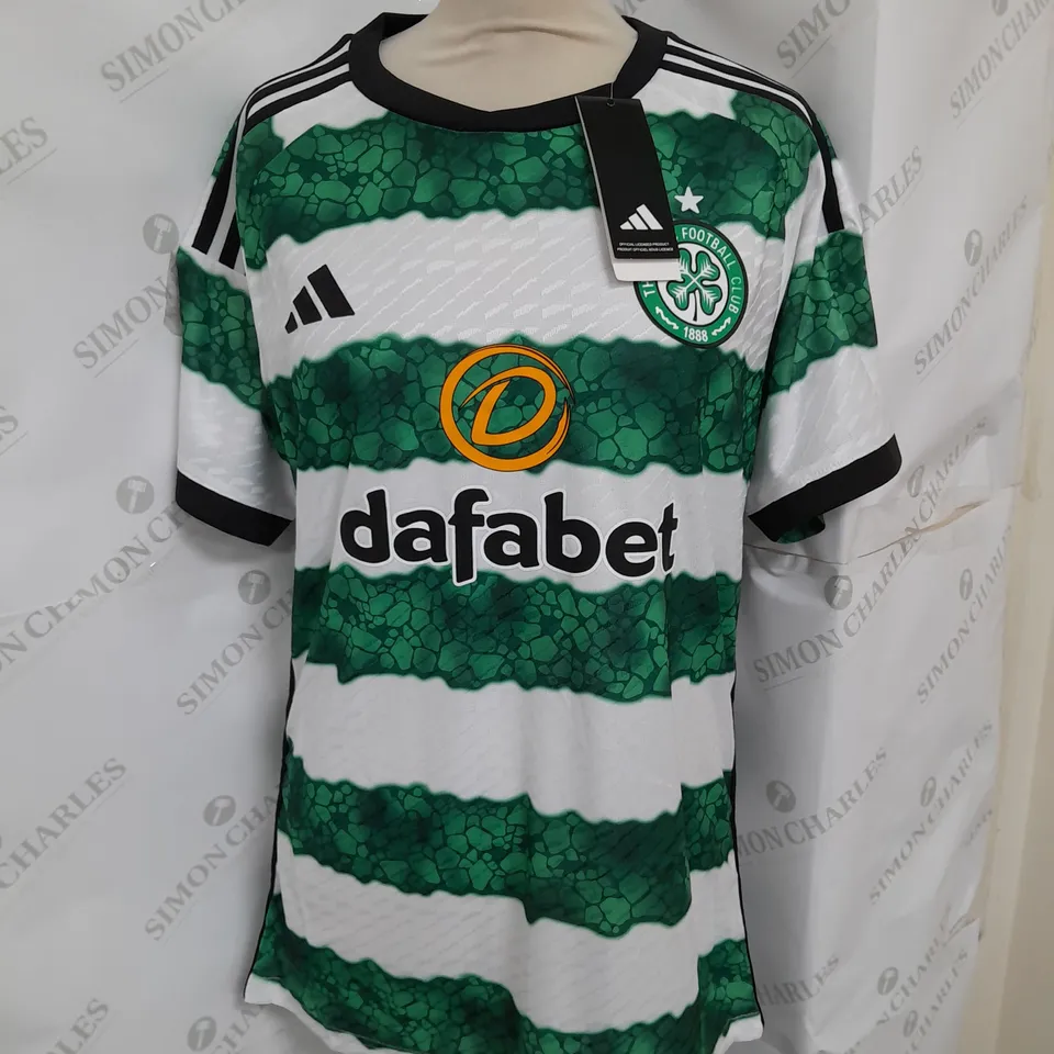 ADIDAS JERSEY IN GREEN AND WHITE SIZE L