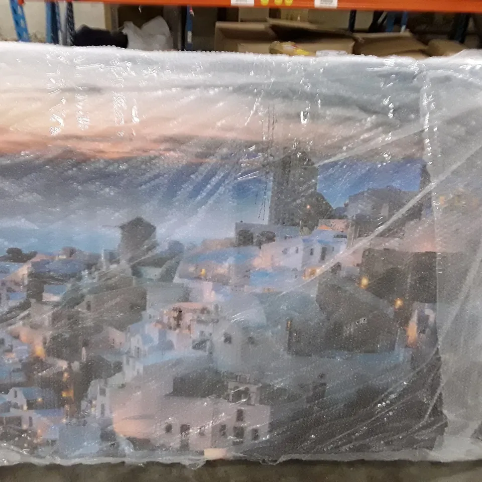 SANTORINI AT SUNSET GREECE- WRAPPED CANVAS